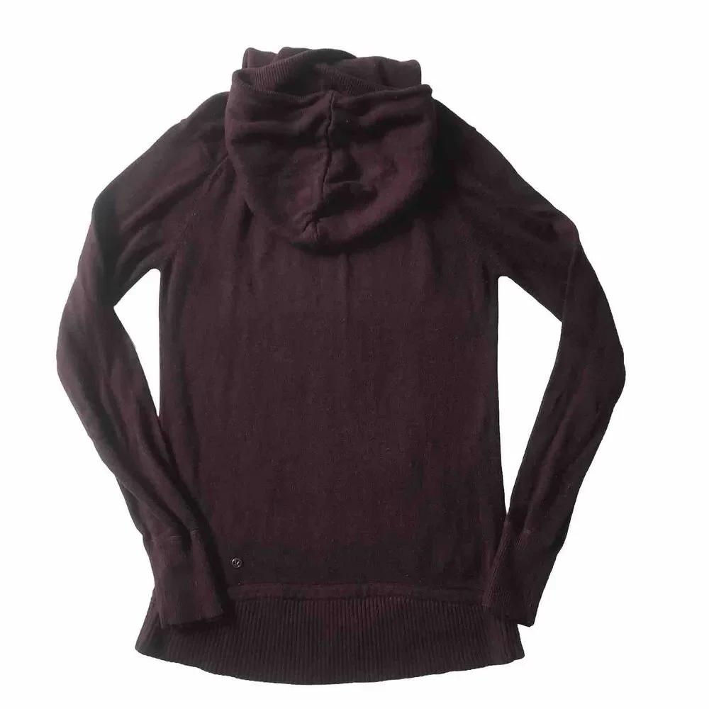 Lululemon Sweet Savasana Hoodie Sweater Cashmere Blend Heathered Bordeaux SZ 4